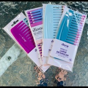 NEW Diane Fromm Mebco Large Detangler Comb Multi Color 4 Pack